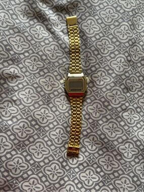 Gold Digital Stainless Steel Watch